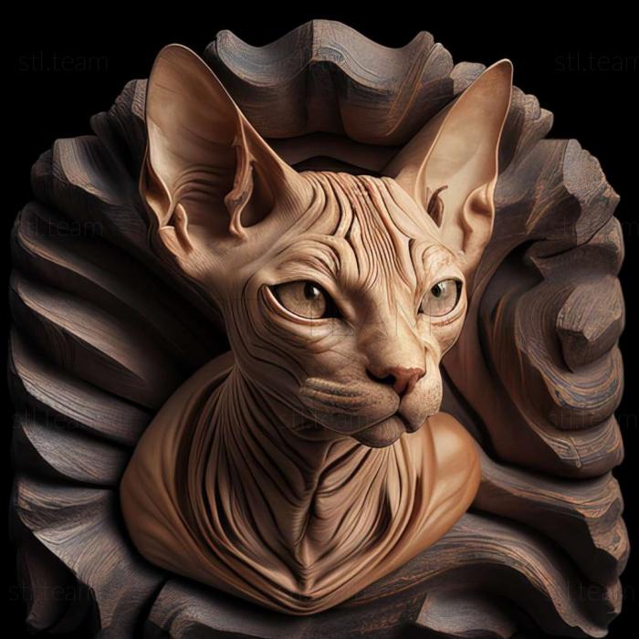 3D модель Кіт сфінкс (STL)